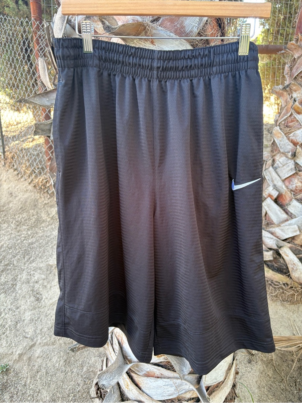 Nike Black Athletic Mesh Shorts with White Swoosh